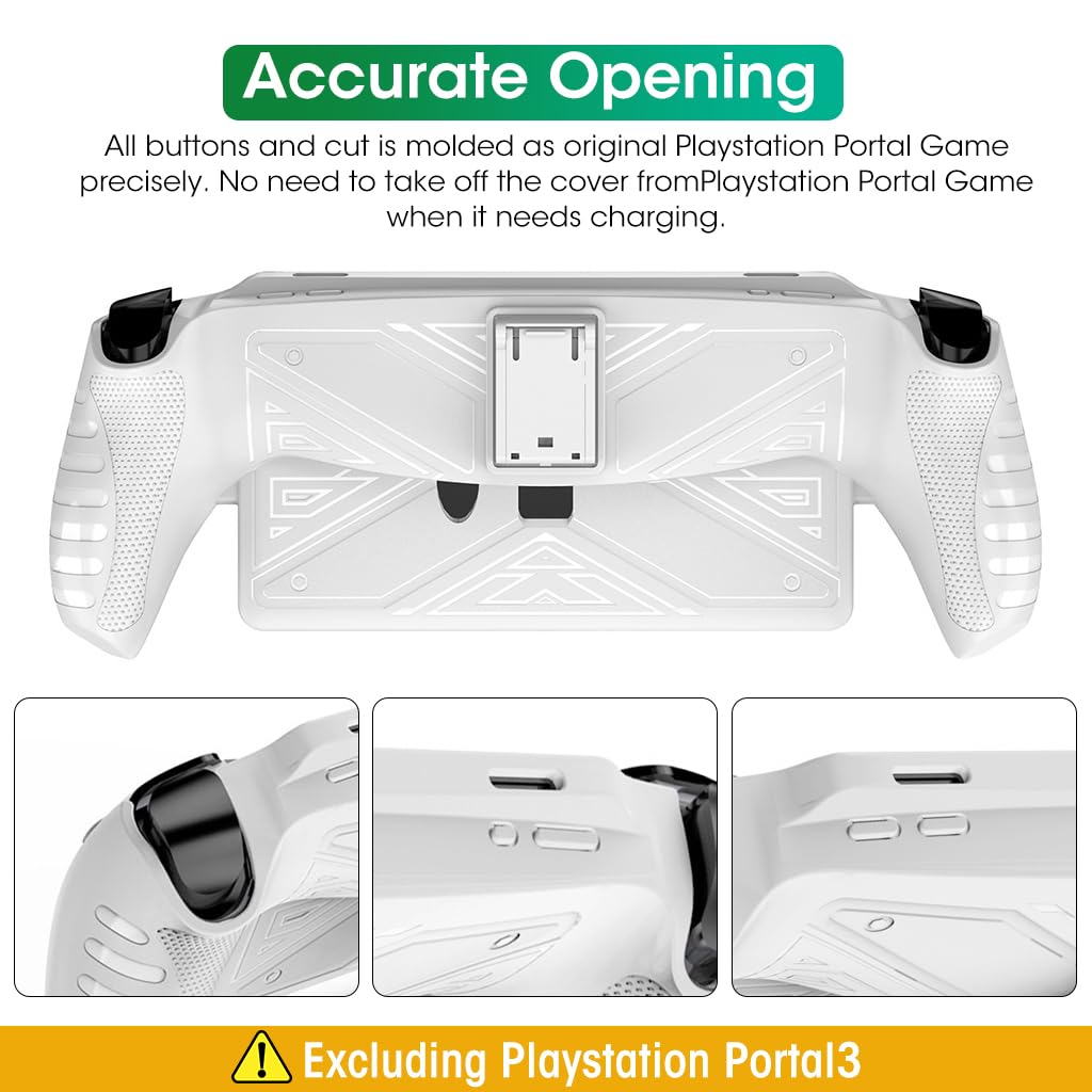 ZORBES Protective Case Cover for Playstation Portal Game, TPU Protective Skin Cover for Playstation Game Console with Kickstand, Anti-Scratch Protective Cover for Playstation Portal Game Machine Protector ZORBES Protective Case Cover for Playstation Portal Game, TPU Protective Skin Cover for Playstation Game Console with Kickstand, Anti-Scratch Protective Cover for Playstation Portal Game Machine Protector